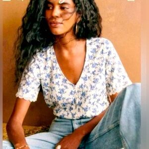 Sezane Celia Knit in Rosa Blue. Sold out in color/size. Medium.